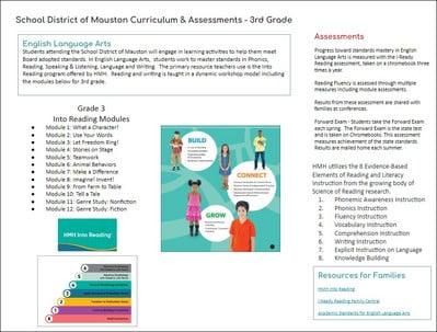 Grade 3 ELA and Math curriculum Photo Link