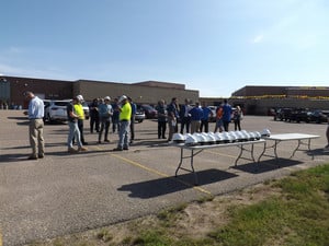 Getting ready for the groundbreaking ceremony