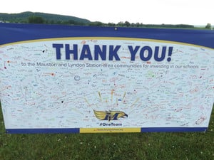 Thank You Banner signed by Mauston students