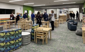 Community members tour the Montessori wing.