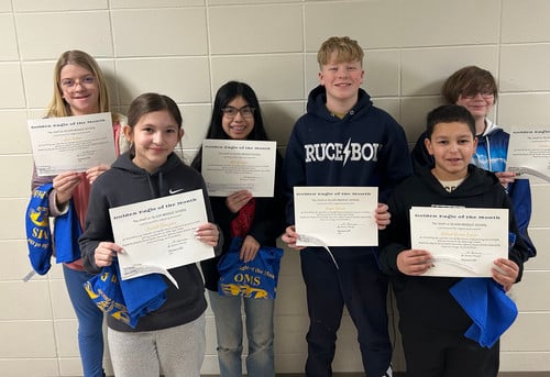 Olson Middle School students of the month.