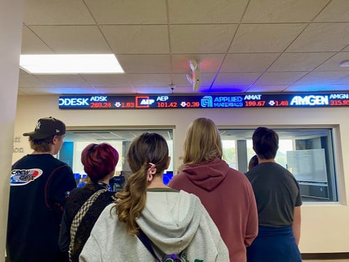 iLEAD students learn about the stock market.