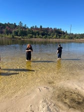 Students released their trout.